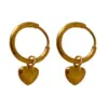 Wholesale PVD Coated Real Gold Plated 18K Gold Heart Shape 304 Stainless Steel Vintage Style Waterproof Non Tarnish Drop Earrings