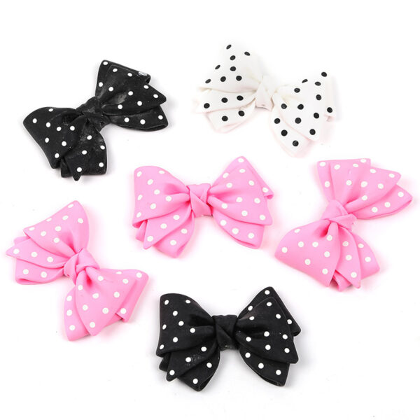 Wholesale Large Polka Dot Bow Straight Hole Beads