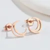 Wholesale PVD Coated 18K Gold Real Gold Plated Moon 304 Stainless Steel Fashion Waterproof Non Tarnish Ear Studs