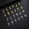 Wholesale Simple 18k Real Gold Plating Non-fading Ten Birthday Month Flower 304 Material Diy Stainless Steel Pendant