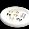Wholesale 1 Piece Cute Simple Style Flower Plating Titanium Steel Ear Studs