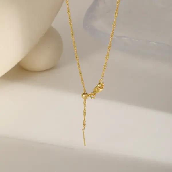 Wholesale Jewelry Casual Basic Simple Style Geometric Copper 16K Gold Plated Chain Necklace Necklace Slider Chain Cable Chain