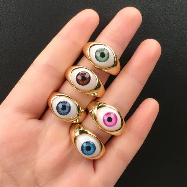 Wholesale Plastic Copper Geometric No Inlaid Rings