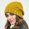 Wholesale Diamond check soft chunky wool knit hat