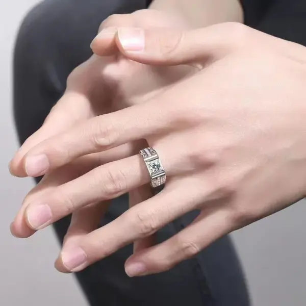 Wholesale Simple Style Solid Color Metal Plating Inlay Zircon White Gold Plated Couple Open Ring