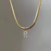 Wholesale Jewelry Fashion Letter Copper Diamond Snake Chain Necklace