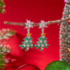 Wholesale Diamond Christmas tree bell Christmas earrings