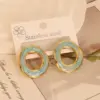 Wholesale Ion Plating (IP) 18K Gold Plated Round Square Flower 304 Stainless Steel Simple Style Waterproof Non Tarnish Ear Studs