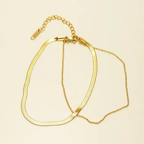 Wholesale 1 Piece Vacation Simple Style Solid Color 304 Stainless Steel Plating Titanium Steel PVD Coated PVD Coated 18K Gold Plated Women'S Anklet