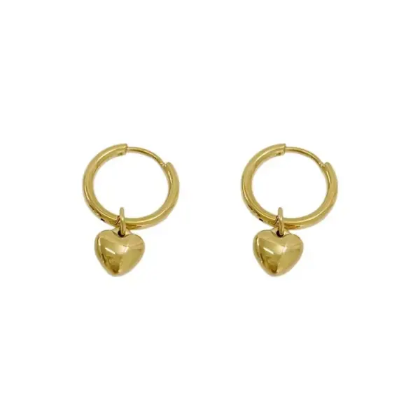 1 Pair Fashion Heart Shape Plating 304 Stainless Steel 18K Gold Plated Stainless Steel Earrings
