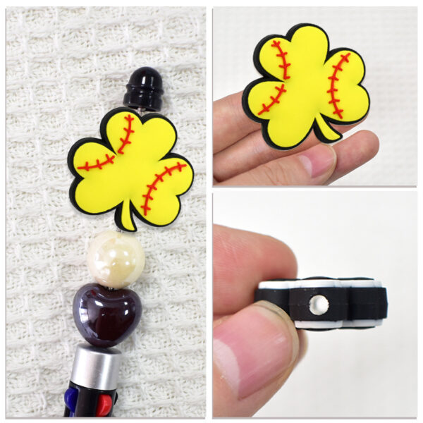 oly-7f93d50293bc04fa77ef96b5f7e80a8e Wholesale Ball Sports Series PVC Soft Rubber Perforated Beaded Accessories