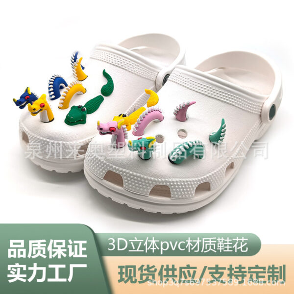 Wholesale Cross-Border Hot Selling 3D Clogs Shoe Flower Accessories Cartoon Dragon Snake Marine Animal Garden Shoe Decorative Buckle Stereo Shoe Buckle