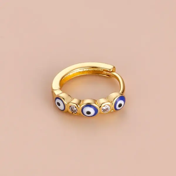 Ear Cartilage Rings & Studs Ethnic Style Devil'S Eye Copper Plating