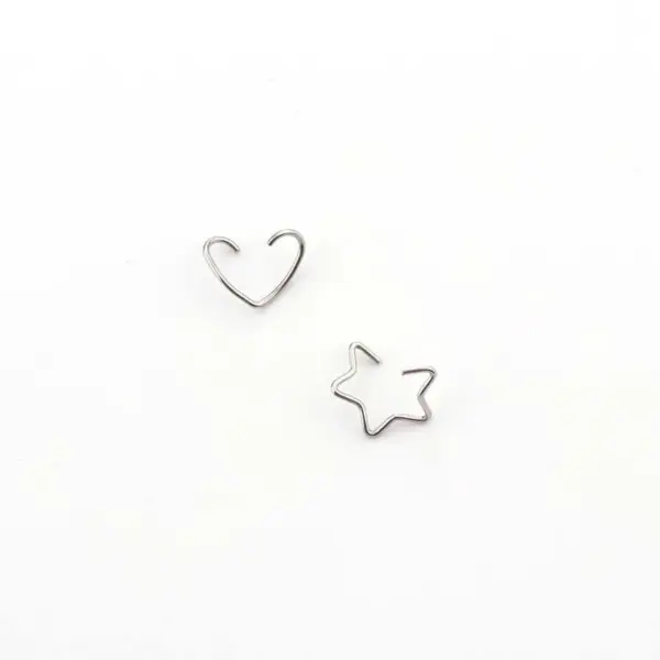 316L Stainless Steel No Inlaid Ear Cartilage Rings & Studs Heart Waterproof Non Tarnish Surgical Steel