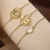Wholesale Simple Style Commute Heart Shape Copper Inlay Zircon 18k Gold Plated Bracelets