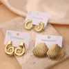 Wholesale 1 Pair/Package Casual Modern Style Shell Wheel Screw Polishing Plating 201 Stainless Steel 18K Gold Plated Earrings