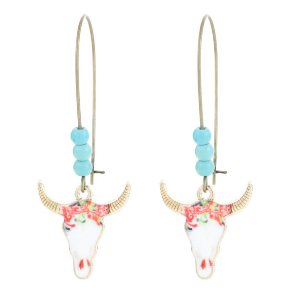 Wholesale European and American Niche Ethnic Style Personalized Niutou Earrings Women's Retro Western Denim Style Songshi Earrings Cross-border Jewelry