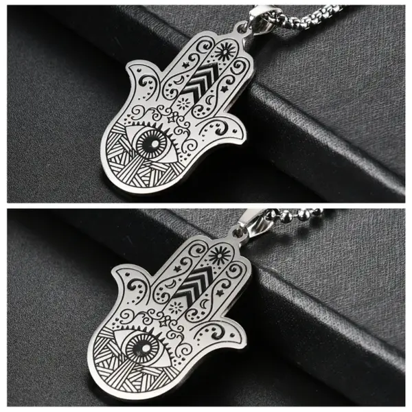 Wholesale Jewelry Hip-Hop Eye Symbol 304 Stainless Steel Carving Stainless Steel Necklaces