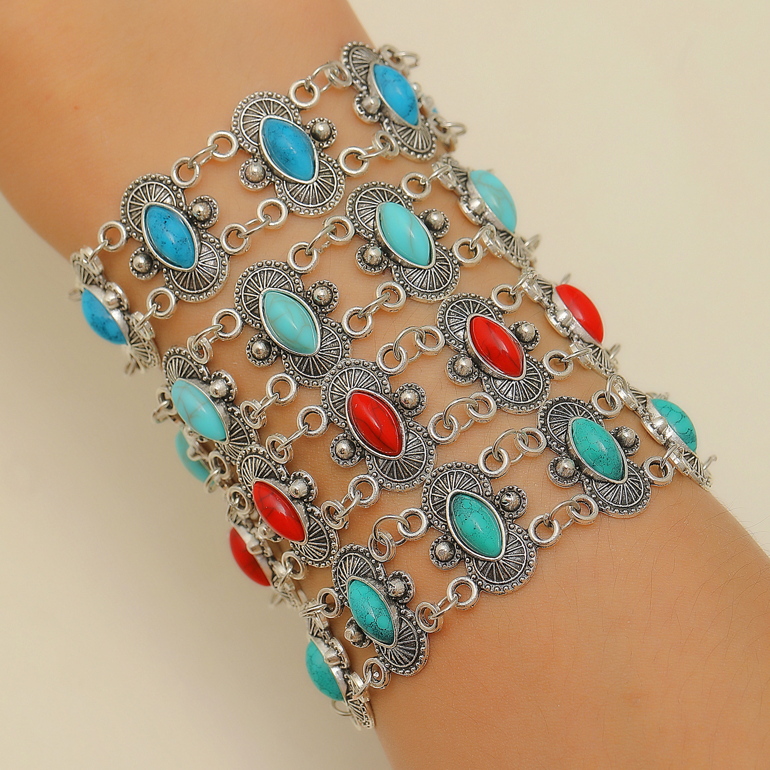 Wholesale Retro oval turquoise bracelet