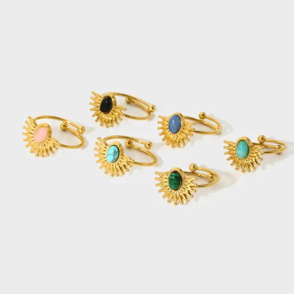 oly-7fb082c2d6110cdbccb1fb334a75f889 Wholesale PVD Coated Real Gold Plated 18K Gold Geometric 304 Stainless Steel Casual Simple Style Waterproof Non Tarnish Adjustable Ring