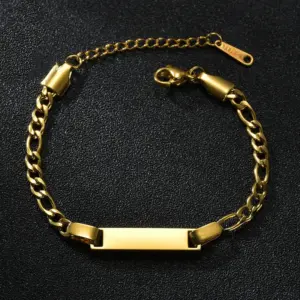 Wholesale PVD Coated Real Gold Plated 18K Gold Geometric Stainless Steel Waterproof Non Tarnish 304 Stainless Steel Bracelets