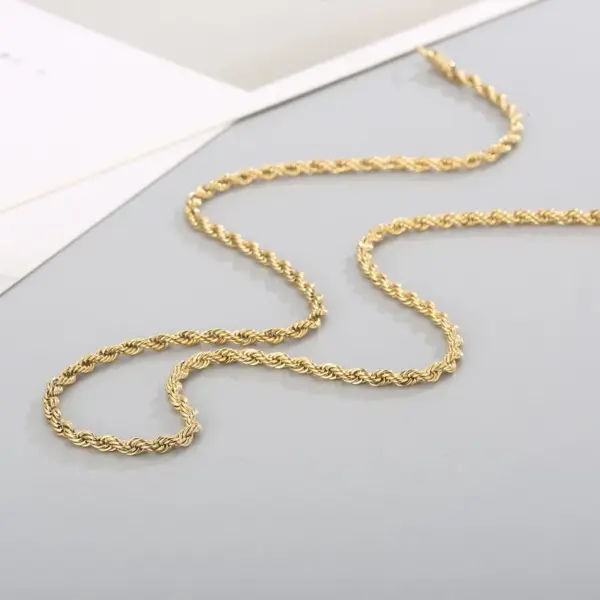 Wholesale Ion Plating (IP) 18K Gold Plated Solid Color 304 Stainless Steel Simple Style Waterproof Non Tarnish 304 Stainless Steel Lobster Trigger Clasp Closure Chain Necklace