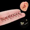 316L Stainless Steel Copper Zircon Ear Cartilage Rings & Studs Bow Knot Waterproof Non Tarnish Surgical Steel Women'S