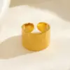 PVD Coated 18K Gold Plated Geometric 304 Stainless Steel Modern Style Waterproof Non Tarnish Open Ring