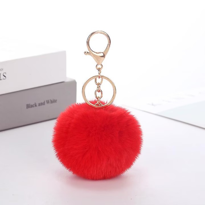 Wholesale Factory st wholesale imitation rabbit fur ball key chain pendant ladies lage ornaments artificial fur ball jewelry aessories