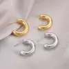 PVD Coated Real Gold Plated C Shape Titanium Steel Simple Style Waterproof Non Tarnish Earrings