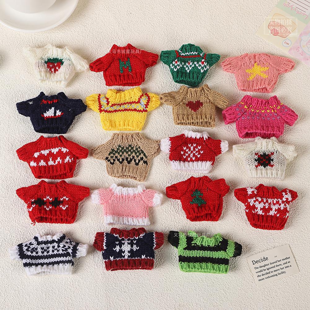 Wholesale 10cm doll clothes wholesale head dog clothes creative wear sweater doll doll aessories cotton doll small clothes