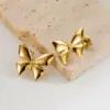 Wholesale 1 Pair Modern Style Simple Style Classic Style Bow Knot Plating 304 Stainless Steel 14K Gold Plated Stainless Steel Earrings