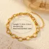 Wholesale Ion Plating (IP) 18K Gold Plated Solid Color 304 Stainless Steel Hip-Hop Streetwear Cool Style Waterproof Non Tarnish Jewelry Set