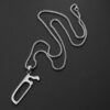 Wholesale Bar hip-hop fashion saw necklace men's and women's titanium steel jewelry