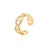 Wholesale PVD Coated Real Gold Plated 18K Gold Solid Color 304 Stainless Steel Simple Style Commute Waterproof Non Tarnish Open Rings