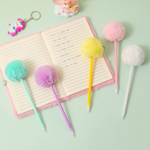 Wholesale Cute girl plush ball gel pen