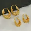 1 Pair Elegant U Shape Stripe Plating Stainless Steel Titanium Steel 18K Gold Plated Hoop Earrings
