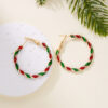 Wholesale Christmas Colorful Spiral Geometric Earrings