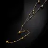 Wholesale Simple Style Solid Color Titanium Steel Long Necklace