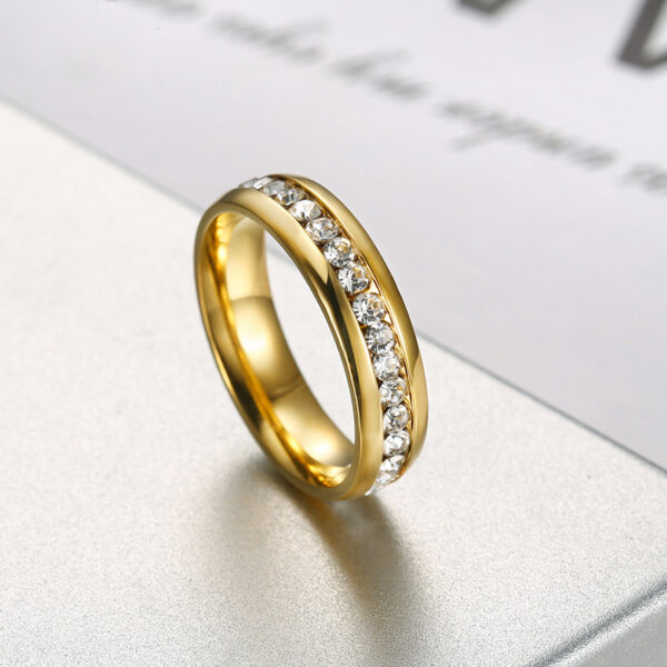 Wholesale Amazon Fashion New Simple Accessories Ins Fashion Gold Diamond-encrusted Women's Ring Street Pat Elegant Finger Ring