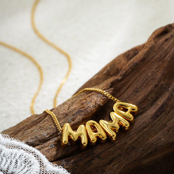 Wholesale European and American Cross Border Stainless Steel 18k Gold Rose Gold MAMA Mother's Day Gift DIY Alphabet Necklace Amazon Jewelry