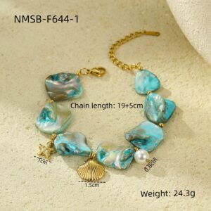Nmsb-f644-1 blue starfish bracelet / 18K