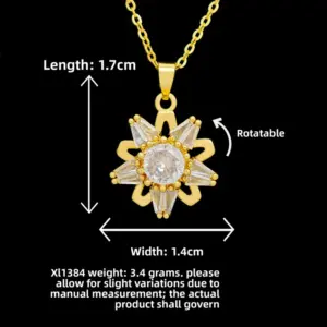 XL1384 Rotating Pentagram Necklace / Gold
