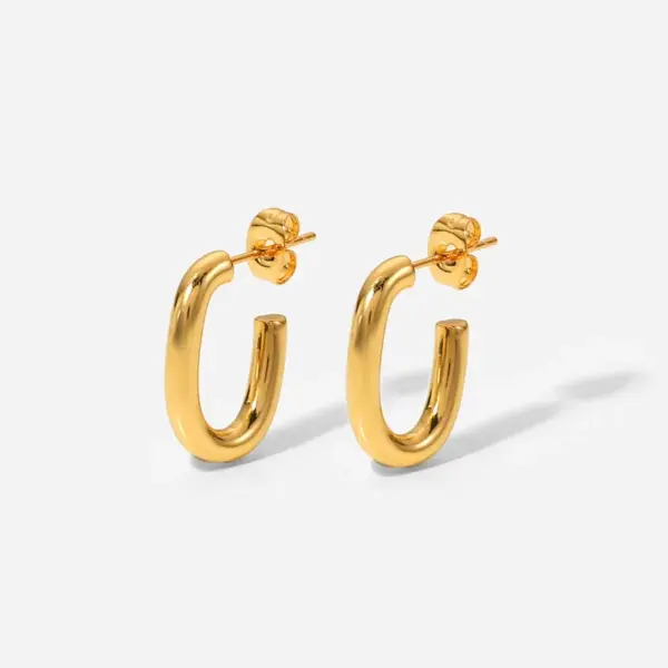 Wholesale Fashion Geometric Plating 304 Stainless Steel No Inlaid PVD Coated Earrings