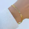 Wholesale PVD Coated Real Gold Plated Geometric 304 Stainless Steel Hip-Hop Waterproof Non Tarnish 304 Stainless Steel Chain Bracelet
