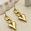 Wholesale PVD Coated Real Gold Plated 14K Gold Heart Shape 304 Stainless Steel IG Style Waterproof Non Tarnish Drop Earrings
