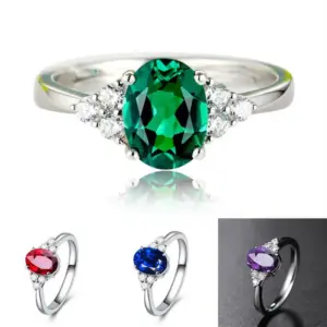 Wholesale Vintage Style Oval Copper Inlaid Zircon Rings