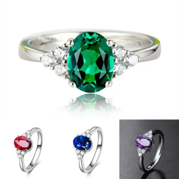 Wholesale Vintage Style Oval Copper Inlaid Zircon Rings