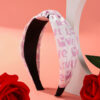 Wholesale Valentine's Day Love Fabric Pink Y2k Headband High Heels Pattern