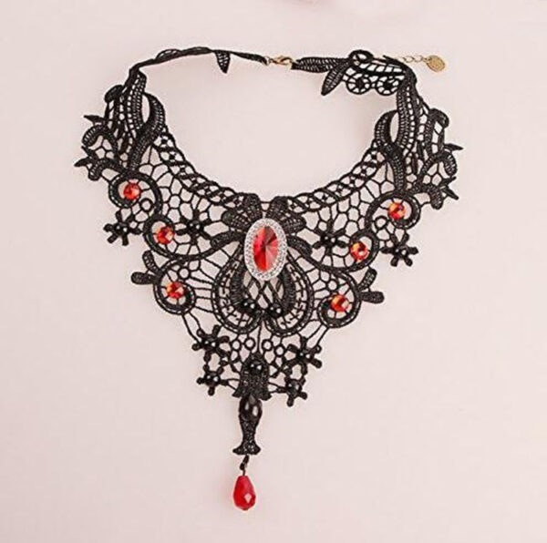 oly-8010091eebfc9109f26f75ded8cf2ea5 Wholesale Gothic choker lace necklace women's necklace simple exaerated black clavicle chain fake collar handmade jewelry